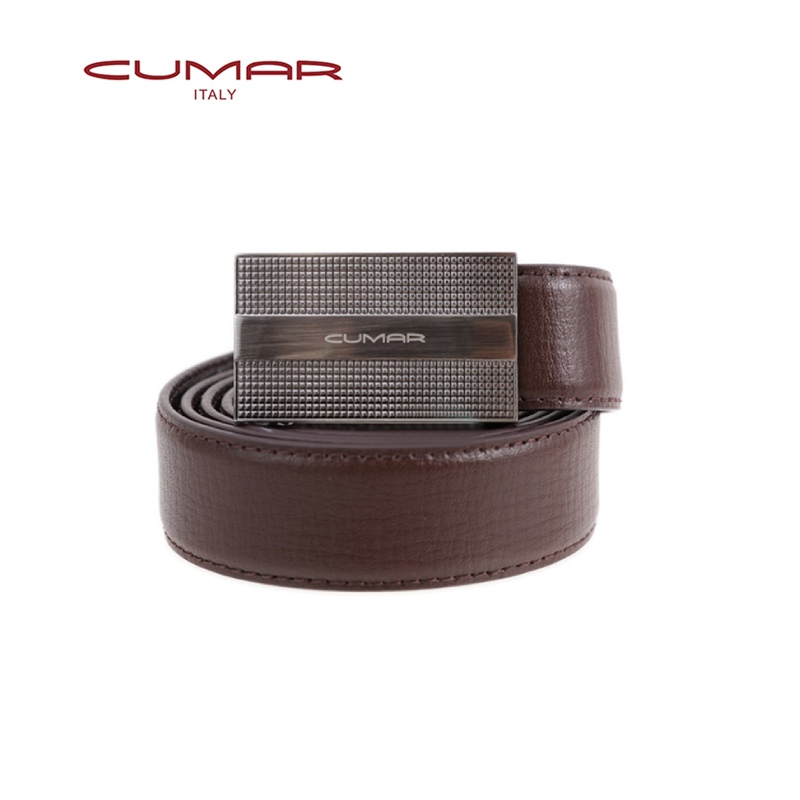 【CUMAR 義大利】頭層牛皮 - RHOMBUS 自動扣皮帶(0596-E34-01 40)✿30B001
